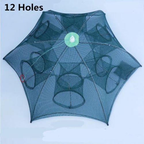 Strengthened 4-20 Holes Automatic Fishing Net Shrimp Cage Nylon Foldable Fish Trap Cast Net Cast Fold Crab Trap Fishing Network Strengthened 4-20 Holes Automatic Fishing Net Shrimp Cage Nylon Foldable Fish Trap Cast Net Cast Fold Crab Trap Fishing Network